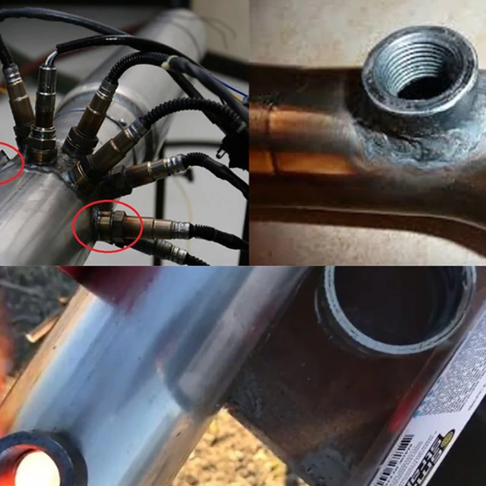 

O2 Oxygen Sensor Metal Weld On Bung & Plug Wideband Nut & Cap Exhaust Gas Oxygen Sensor Bung Kit Set Car Automobiles Accessorie