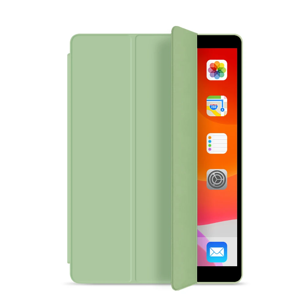 Matcha Green Чехол для iPad 9,7 дюймов модель A1822 A1823 A1893 A1954 Мягкий силиконовый чехол с подставкой из искусственной кожи с функцией автоматического сна - Color: Matcha Green
