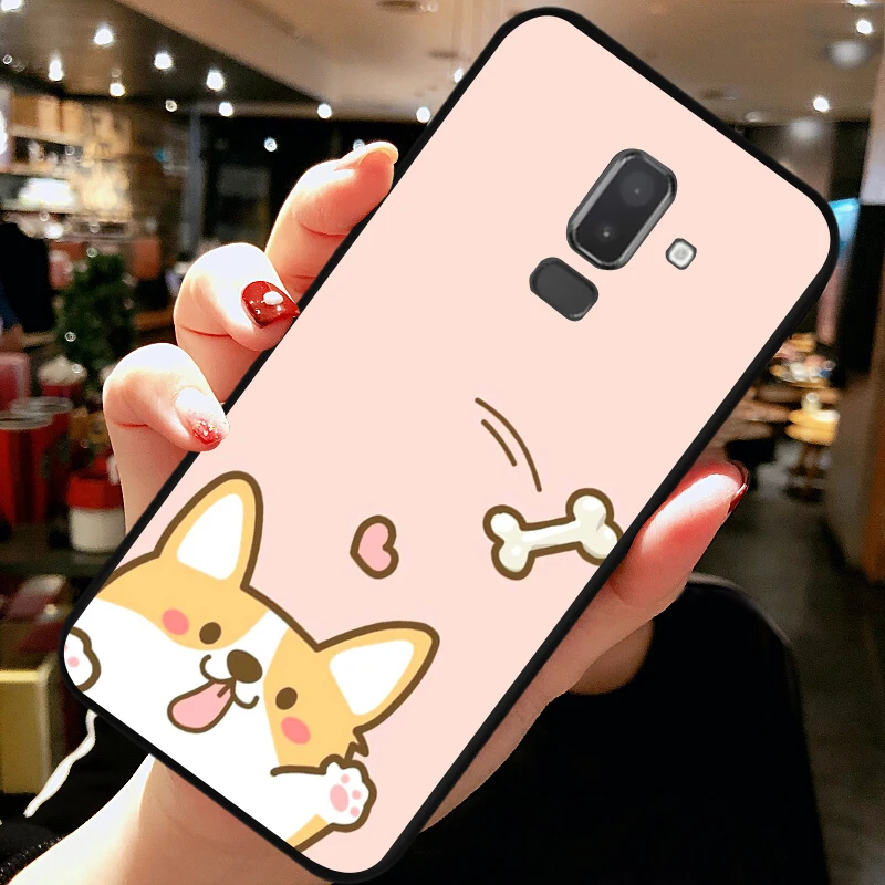 Мягкий чехол с милыми мультяшными собаками корги для samsung Galaxy J8 J7 Duo J6 J4 Plus Prime 2018 из