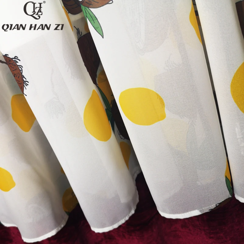 Цянь Хан Zi весенне-летнее модное дизайнерское платье макси с длинным рукавом для