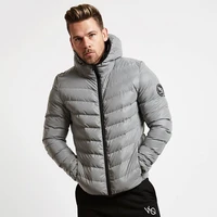winter mens hooded parkas full zip warm cotton sports bomber jackets muscle fit fashionable tide casual black coat for autumn