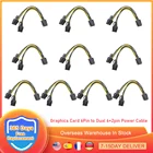 510 шт. PCI-E 6-контактный на двойной 6 + 2-контактный кабель питания для передачи данных сплиттер для материнской платы BTC графическая карта PCI Express GPU адаптер кабель питания