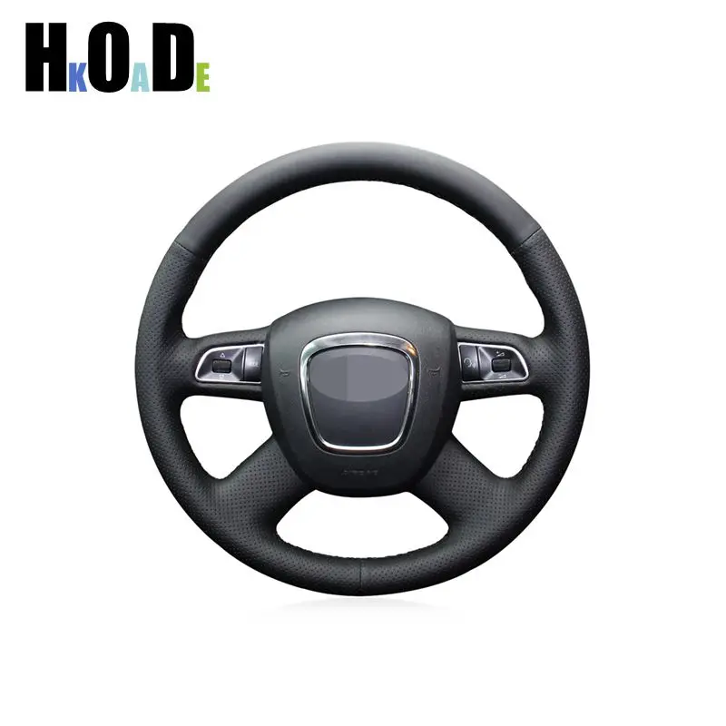 

Car Steering Wheel Cover For Audi A3 8P Sportback A4 B8 Avant A5 8T A6 C6 A8 D3 Q5 8R Q7 4L DIY Black Artificial Leather