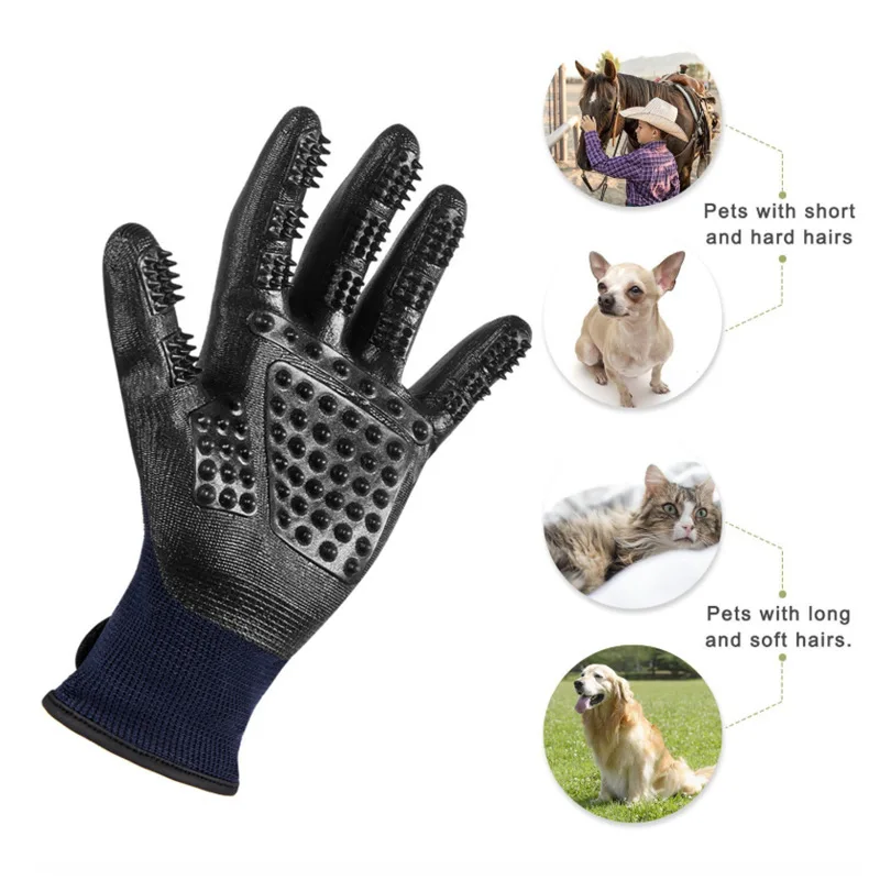 

Rubber Black Dog Grooming Cleaning Gloves Hair Remover Brush Scratcher Cat Combing Massage Pet Products