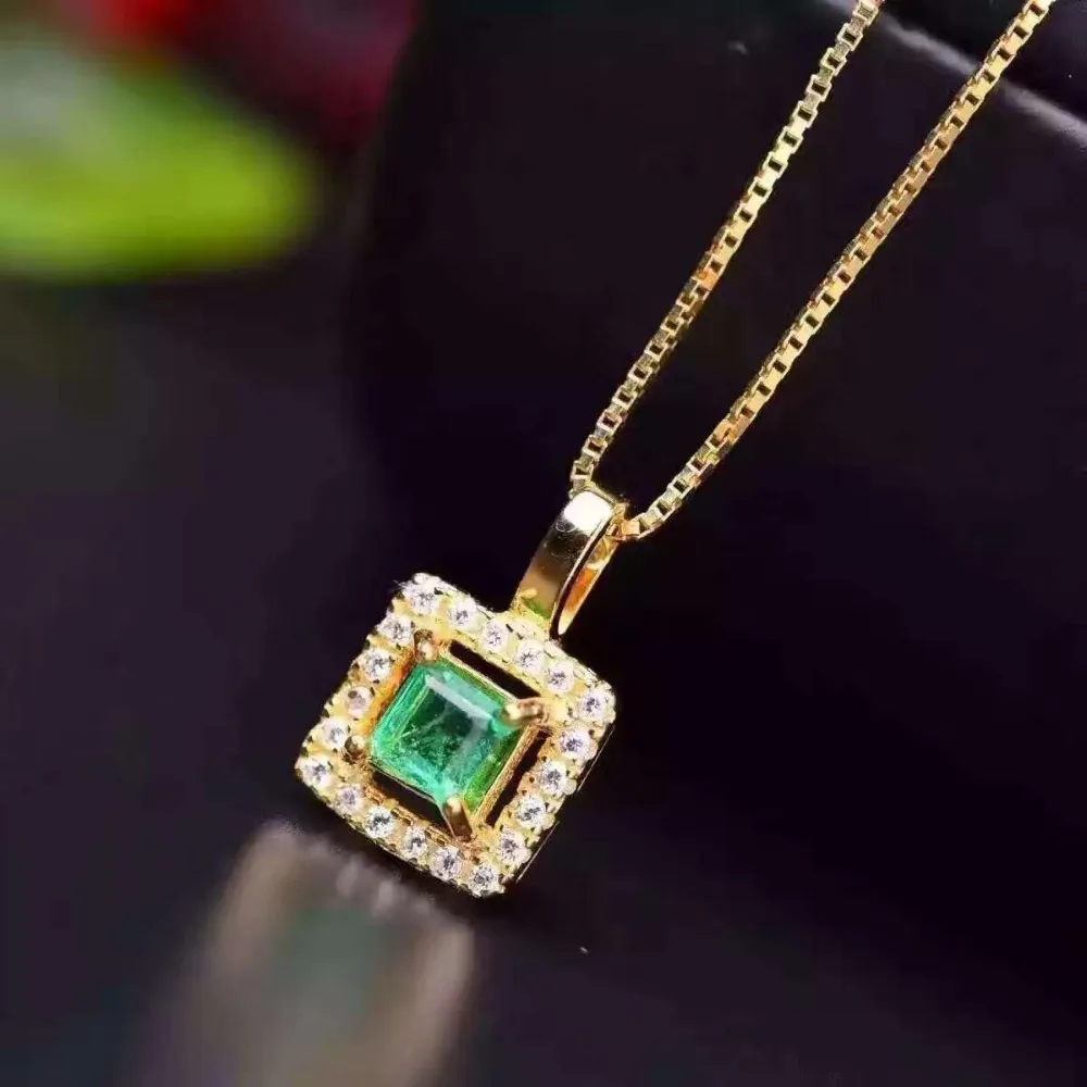 Комплект из кольца и серёг с натуральным изумрудом 3 мм|jewelry sets|set emeraldset cut |