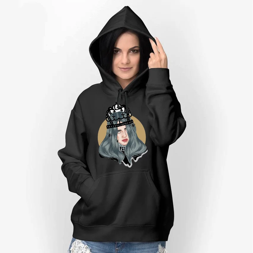 black hodies 3 Зимняя негабаритная толстовка с капюшоном, пуловер, толстовка Billie Eilish, Женская Толстовка Poleron Mujer,, Ulzzang, длинный рукав, с капюшоном, уличная одежда - Цвет: black hodies 3