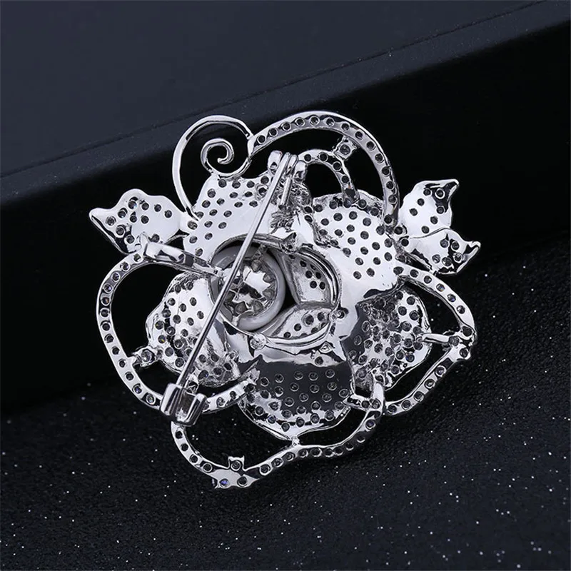 Женская Брошь с жемчугом розовая брошь цирконом в виде корзины цветами|Броши| |