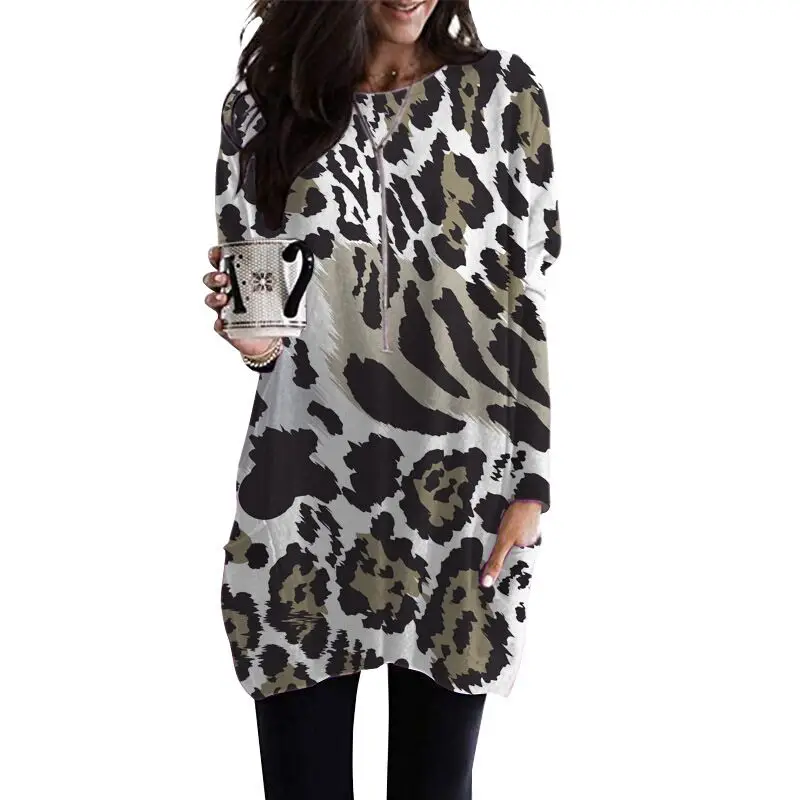 Женская футболка с карманами Повседневная длинным рукавом и градиентом большие