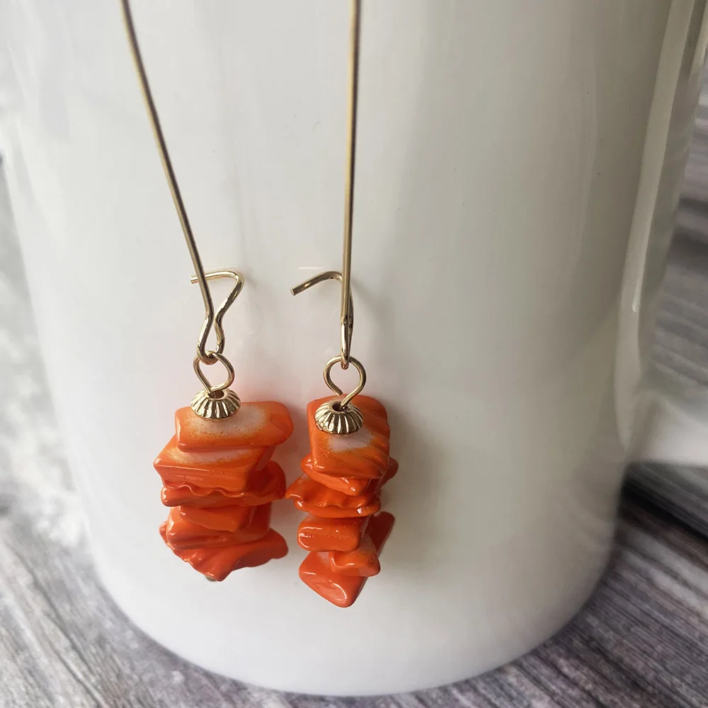 Серьги-подвески женские в богемном стиле массивные длинные висячие украшения