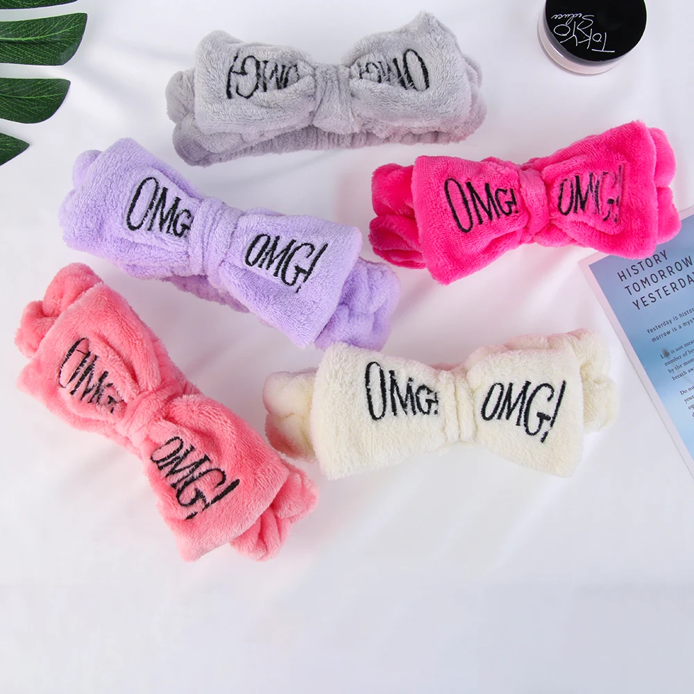 1 шт. бант-бабочка повязка для волос из мягкого кораллового флиса на голову лица