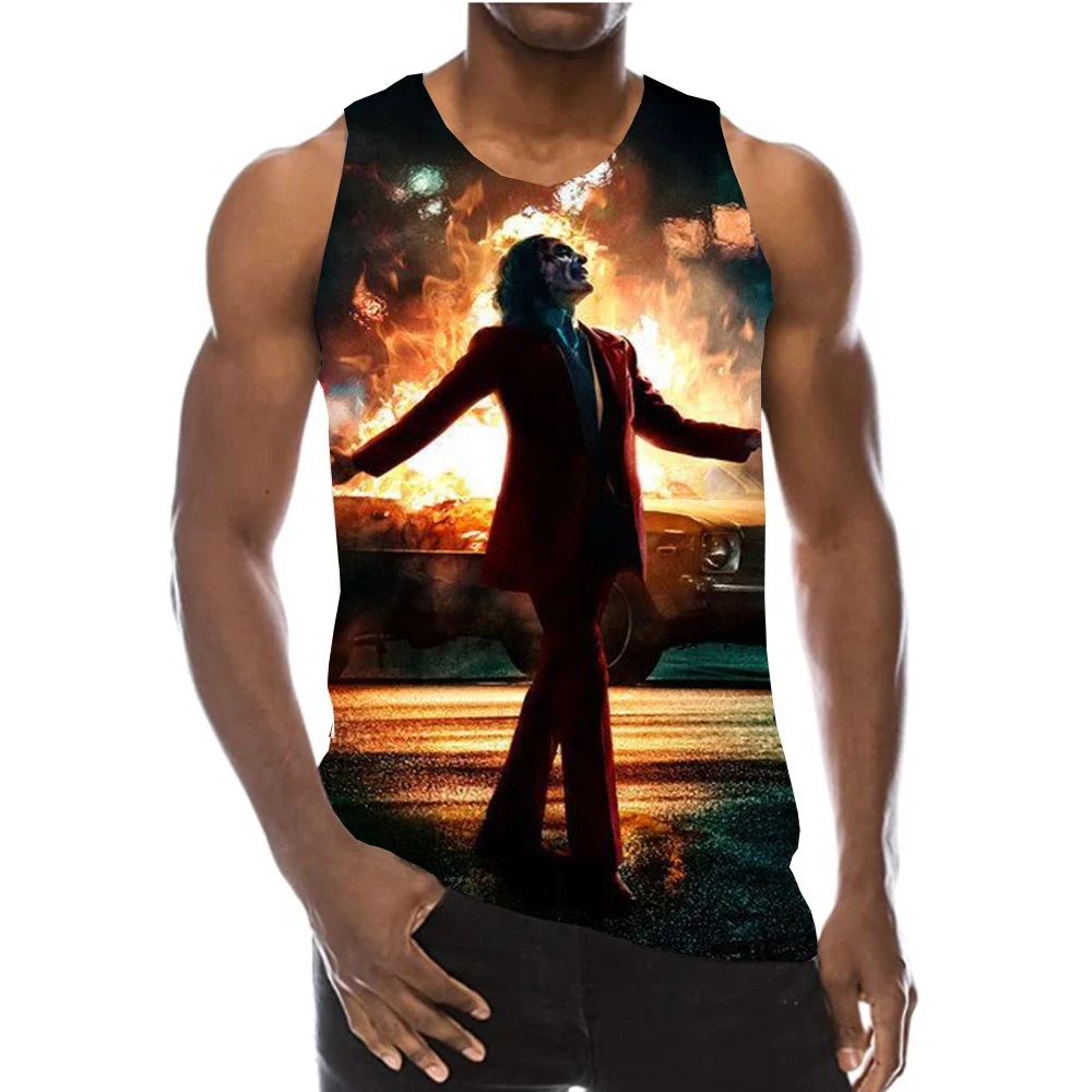 Новинка мужские майки UNEY с изображением клоуна летние без рукавов 3d-рисунком