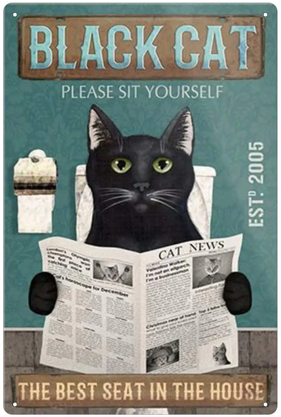 

Tin Signs Vintage Funny Vintage White Cat Metal Poster Cat Nice Butt Metal Poster Funny Cat Bathroom Cat Wall Bathroom Decor