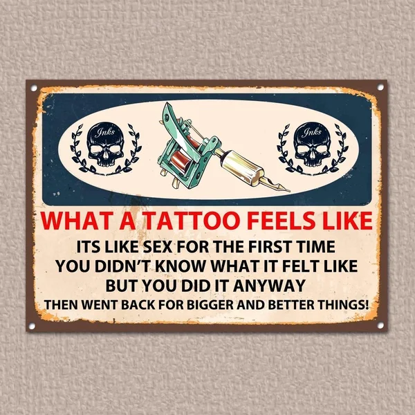 

Забавная эмалированная винтажная жестяная наклейка в виде татуировки, металлический плакат, металлический декор, металлическая живопись, ...