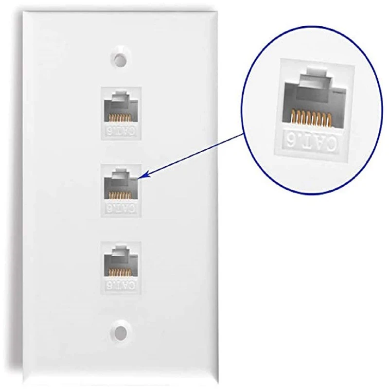 

10-Pack CAT6 Keystone RJ45 Coupler Female to Female Jack Inline Network Coupler-White