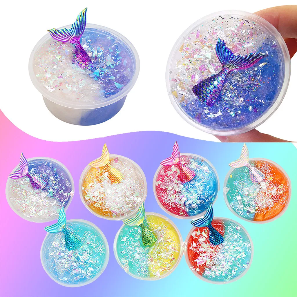 

New Funny Toys 60ml Tail Mud Mixing Cloud Slime Scented Stress Kids Slime Toy Funny Present Toys Hot Sale 2021 Cute Toys