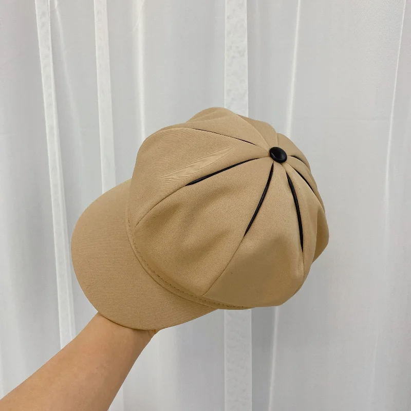 Bere Hat Female Autumn and Winter England Retro Tide Painter Octagonal Black Wild Pumpkin | Аксессуары для одежды