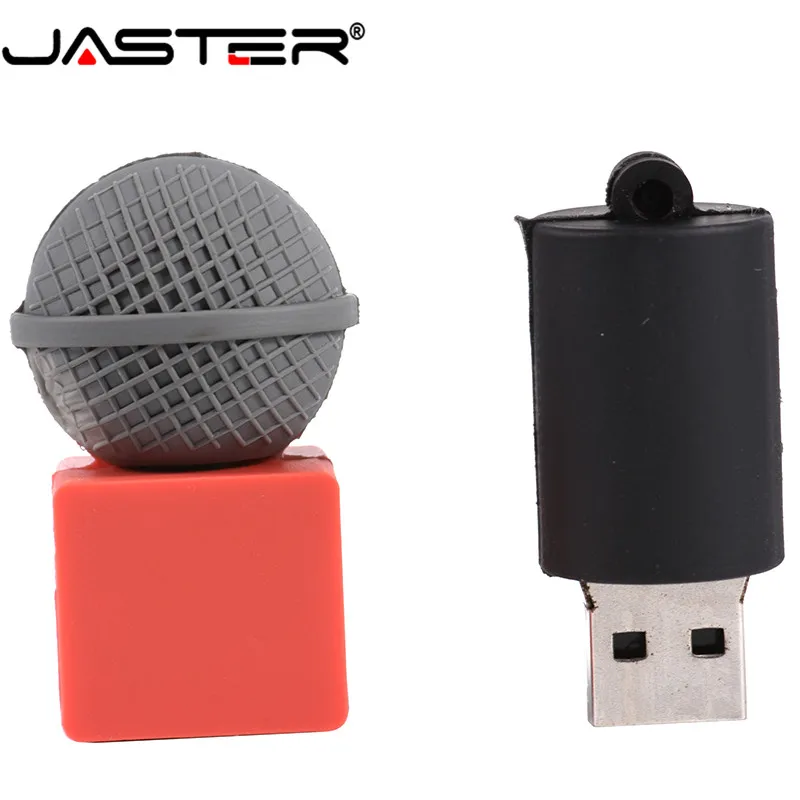JASTER USB 2,0 мультяшная модель микрофона USB флеш-накопитель 4 ГБ 8 ГБ 16 ГБ 32 ГБ 64 ГБ флеш-накопитель внешний накопитель U диск подарок