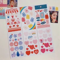 korean cartoon cute bear cherry stickers traceless waterproof creative diy notebook mobile phone decorative sticker stationery