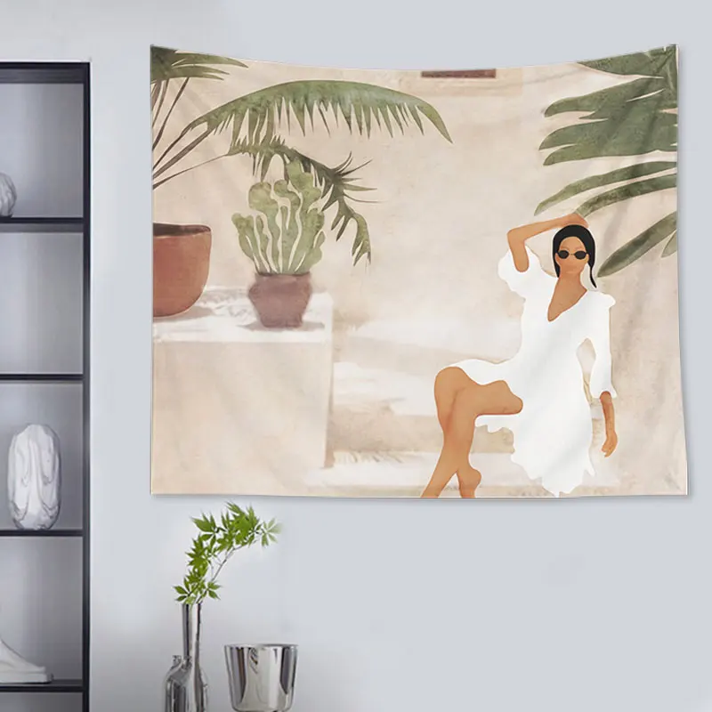 Nordic геометрический гобелен с абстрактным рисунком тропический современного