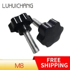 Зажимная гайка в форме звезды M8, 2 шт., для промышленного оборудования, бакелитовая пластиковая головка, диаметр головки винта 48 #