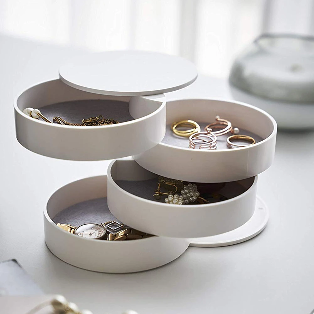 4 слойная роторная коробка для хранения цветов выставочная органайзер ювелирных