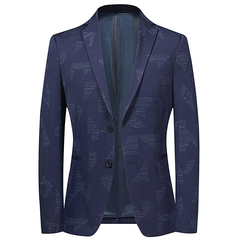 

New Arrival Fashion High Quality Spring Men Casual Suit Knitted Elastic Coat Single Breasted Blazers Men Suits Size M- 2XL3XL4XL