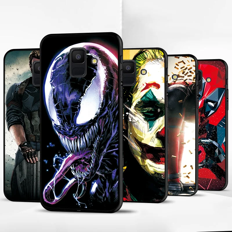 Для samsung Galaxy A6 plus чехол-накладка A8 plus Venom Joker черный чехол ТПУ для samsung A9 A7 A750 Железный человек бампер