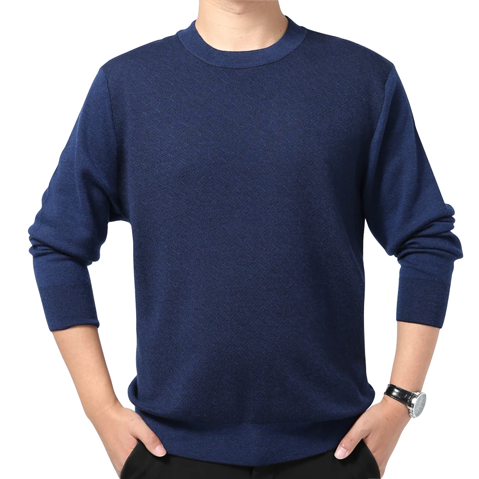 YJMY внутренний монгольский кашемировый свитер Мужчины Crewneck Весна Осень вязать в магазине Slava - Цвет: Blue 1