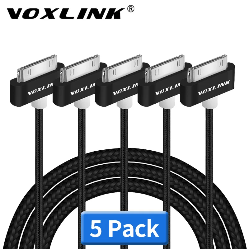 30 контактный USB кабель VOXLINK для iphone 4 3 упаковки в нейлоновой оплетке адаптер