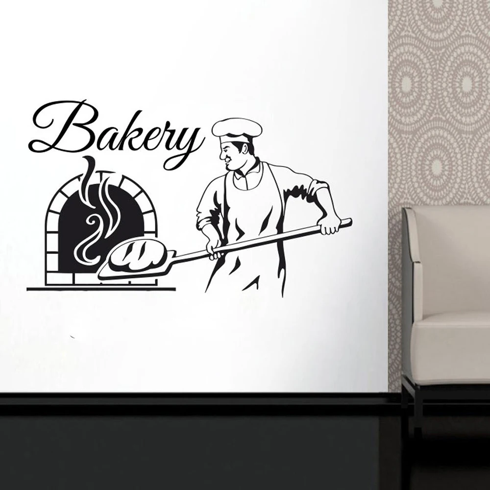 Bakery Wall Decal Bakery Bread making Wall Sticker Bakery Shop Window Decal Vinyl Removable Bakery Decoration Accessories C232