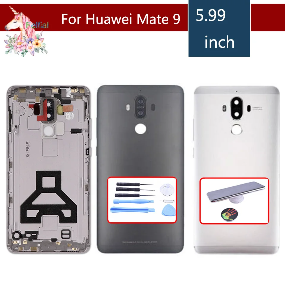 5," для Huawei mate 9 MHA-L09 mate 9 задняя батарея задняя крышка Дверь со стеклянной панелью Корпус чехол с кнопками громкости питания