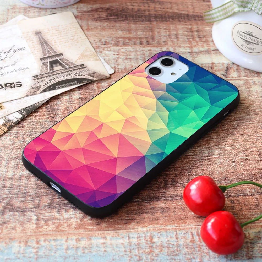 Для iPhone абстрактный многоугольный разноцветный кубический низкий поли