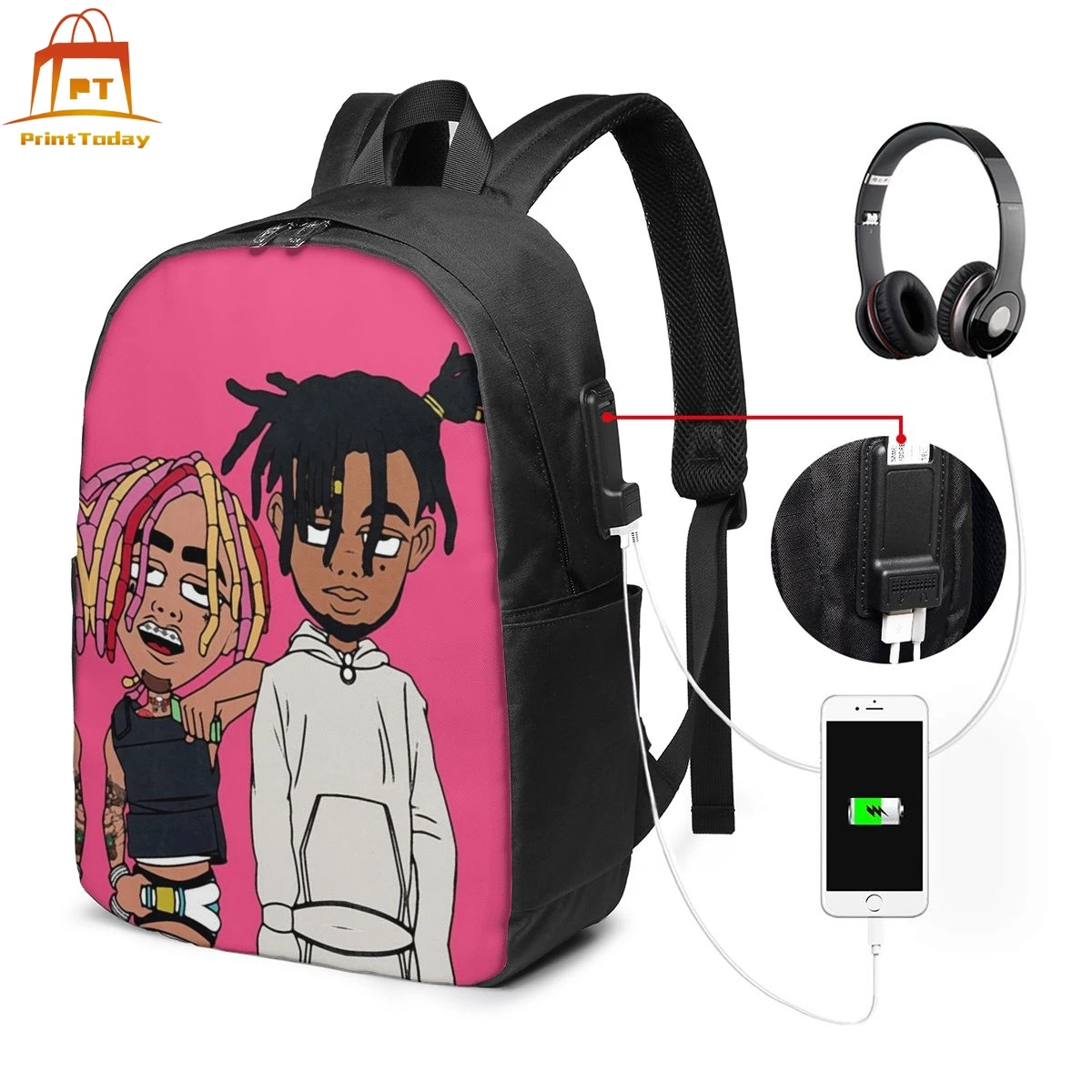 

Рюкзак Smokepurpp, рюкзаки Smokepurpp для мужчин и женщин, мужская сумка с несколькими карманами, высококачественные студенческие сумки с принтом