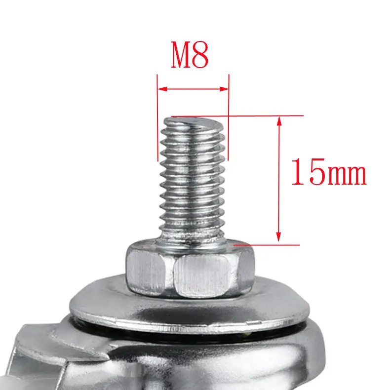 Origin Supply 2-Inch hei pp Screw Brake Wheel 8 Mm Screw Side Brake Wheel Diameter 50 Furniture Universal Wheels