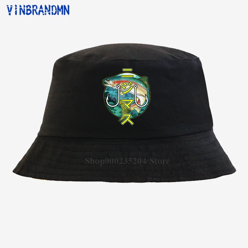 

2021 Brown Trout Fishing hat Cool Casual Pride summer Beach net hat Unisex New Fashion Bucket hat Cotton Adjustable Snapback hat