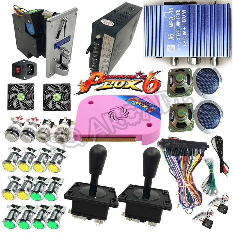 Новейшие аркадные комплекты DIY Pandora Box 6 Plus 1300 в 1 CGA/VGA/HDMI выход с аркадными кнопками