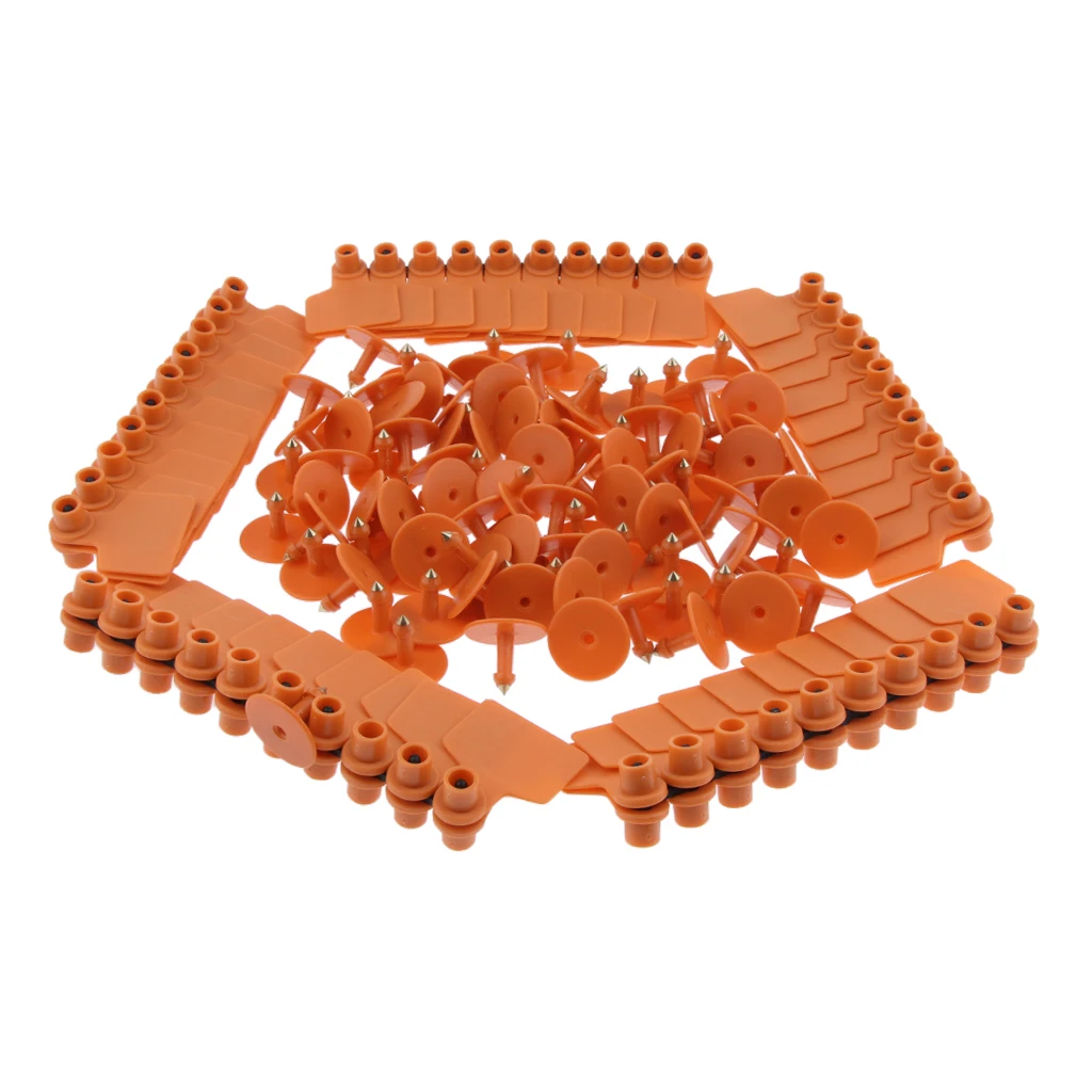 100 штук пустой свиней корова скота Ушные бирки маркер анти-коррозия оранжевый |