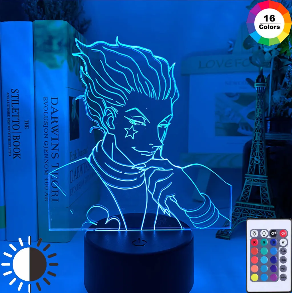 

3D Kids Night Light Gift LED Touch Sensor Colorful Bedroom Nightlight Anime Hunter X Hunter Decor Light COOL Lamp Hisoka Gadgets