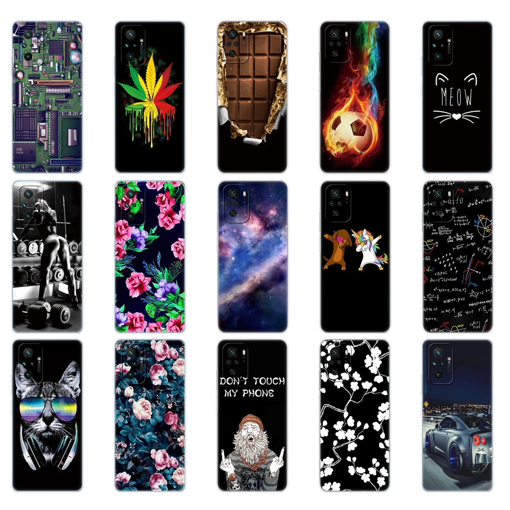 For Xiaomi Redmi Note 10 10S Case 4G 5G Silicon Soft Tpu Back On Redmi Note 10 Pro Global Phone Cover Note10 S Bumper Etui Funda