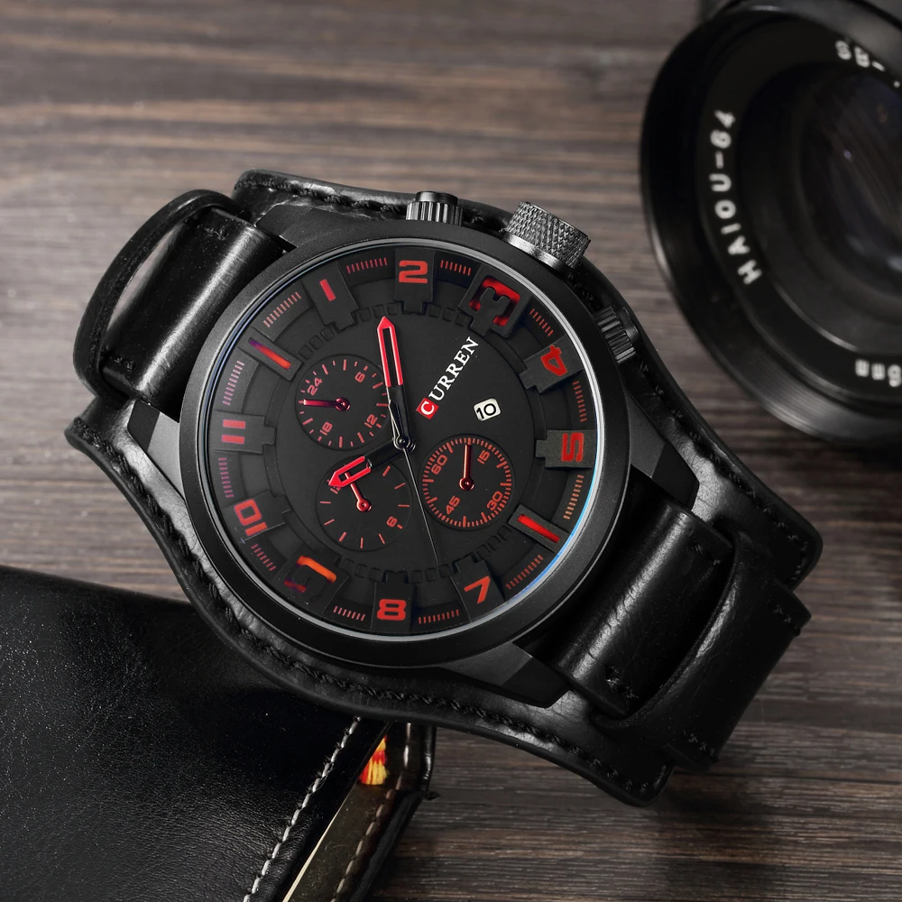 

CURREN Top Brand Luxury Quartz Men Watch Sports Leather Strap Military Male Clock Fashion Casual Business Relogio Masculino
