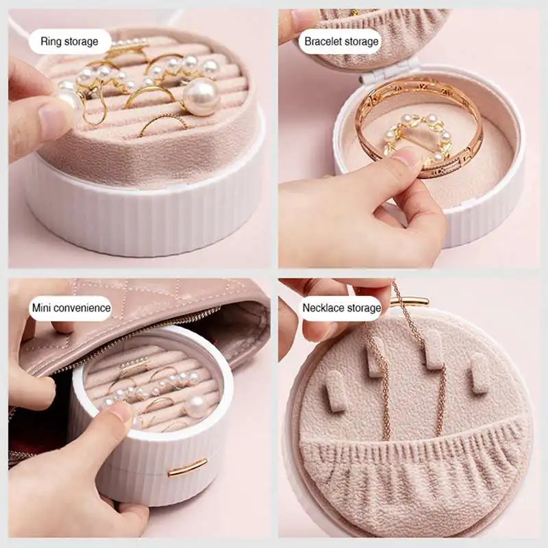 

Portable Jewelry Storage Box Earring Bracelet Necklace Bead Gift Box Portable Seat Box Jewelry Storage Box