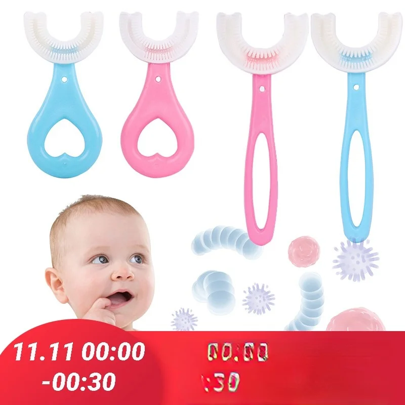 

Зубная щетка Детская U-образная Мягкая силиконовая, 360 градусов