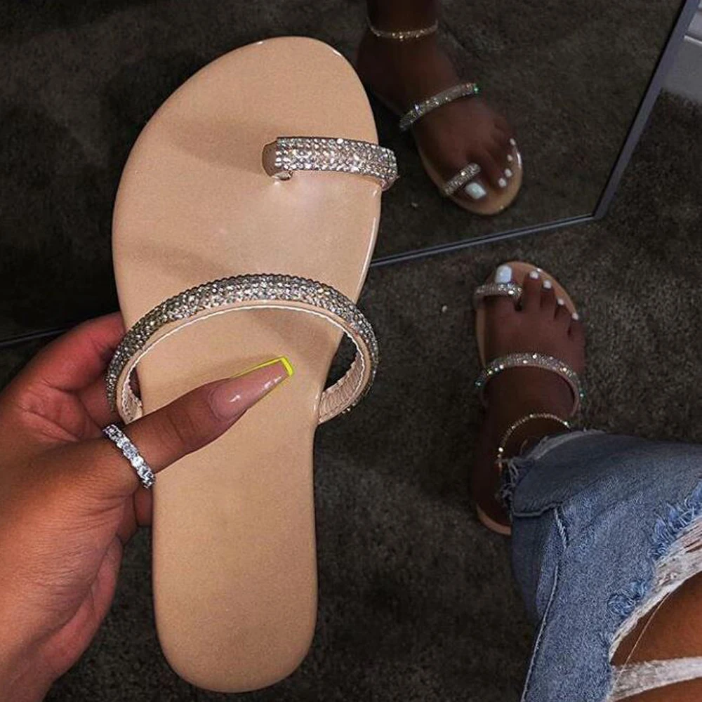 Новинка Лето 2019 женские тапочки с лазерными лентами радужная нескользящая обувь