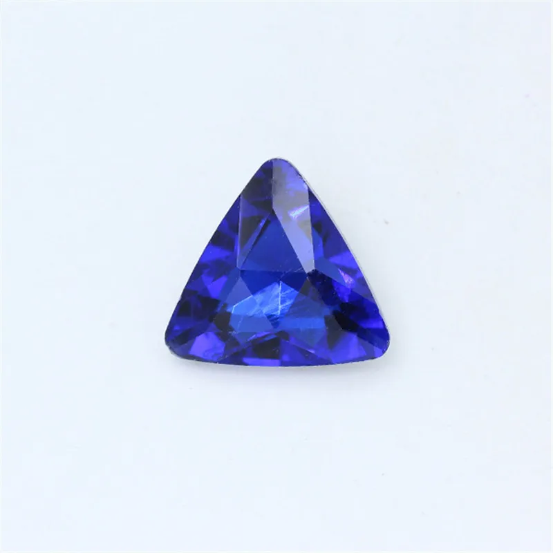 Dark blue 8mm 10 шт. треугольные хрустальные 3D Подвески для ногтей Белые AB Стразы с серебряным острым дном голографическое искусство ногтей украшение маникюр - Цвет: Dark blue 8mm