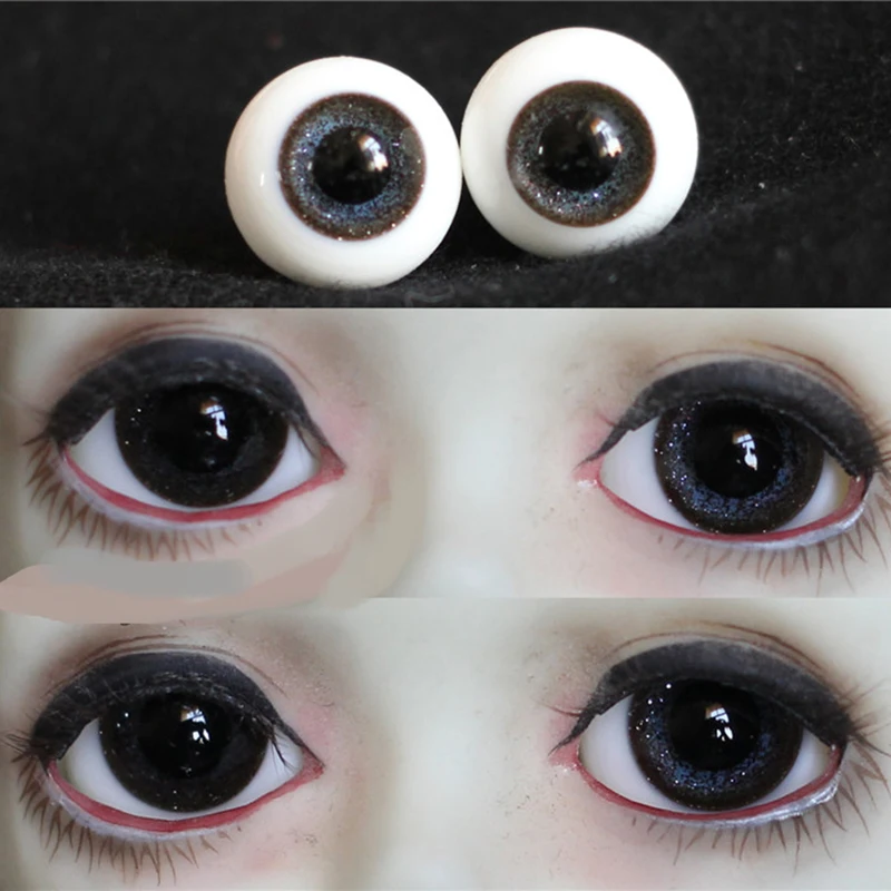 Bjd eyes голень серые коричневые стеклянные глаза 12 мм 14 для 1/6 1/4 bjd sd MSD AS DZ кукла