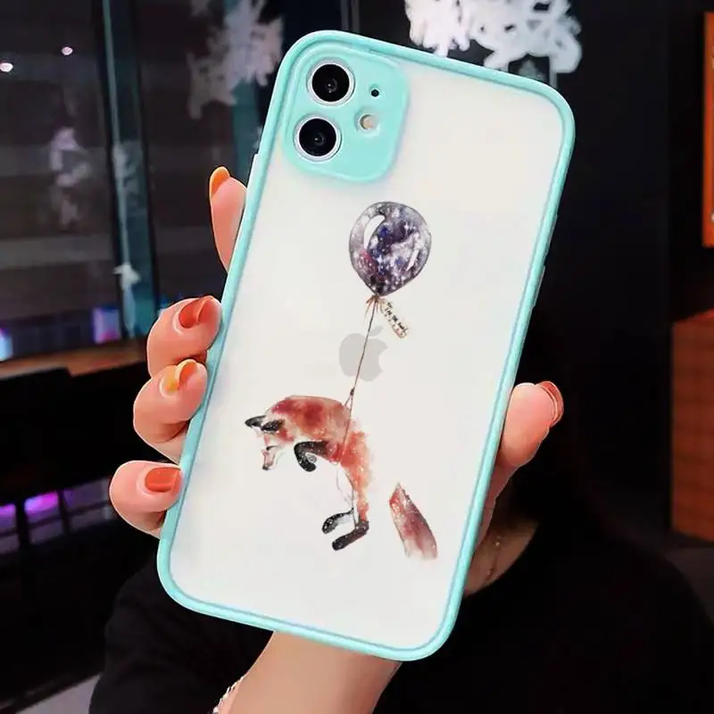

Cute animal on balloon art design Phone Case matte transparent For iphone 7 8 11 12 plus mini x xs xr pro max cover