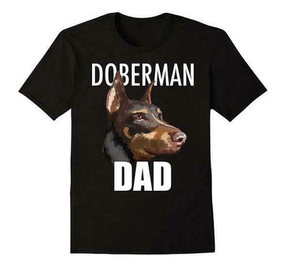 Doberman тема футболка для собак Dad'S-черный-6 размеров-Новинка Топ свободный размер Топ Ajax забавная футболка