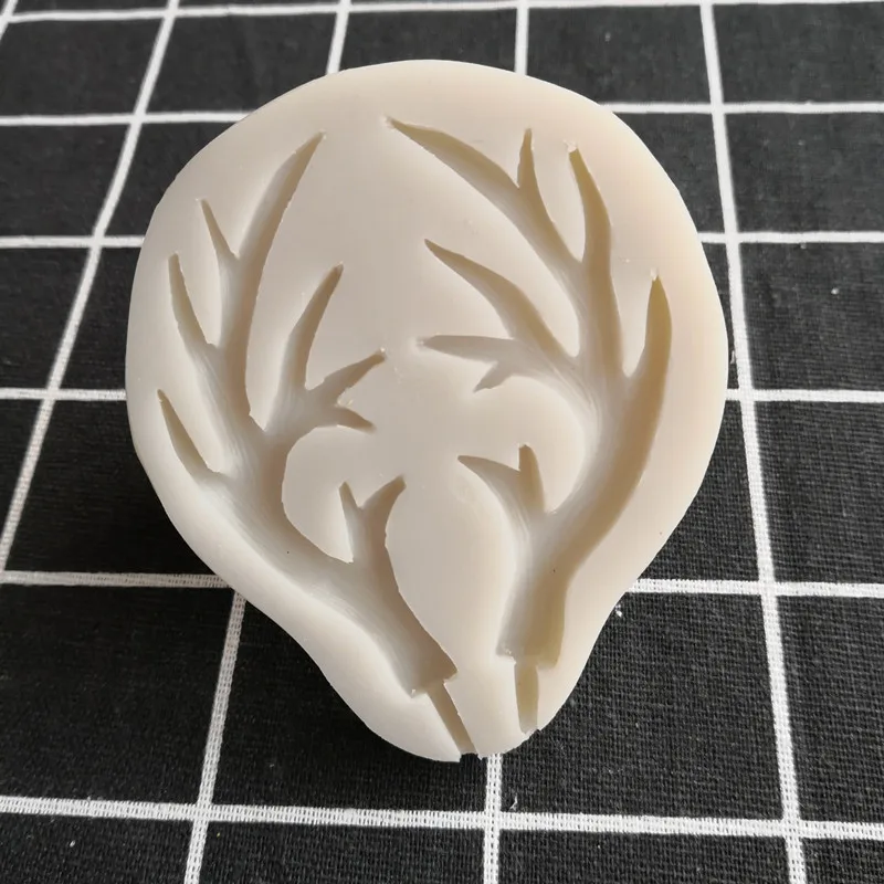 Новый 3D оленьи рога силиконовые помадные формы рождественские украшения торта