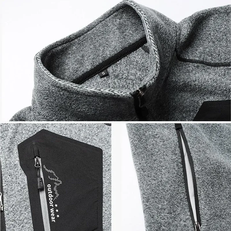 Мужская и женская уличная зимняя флисовая куртка утепленная ветрозащитная