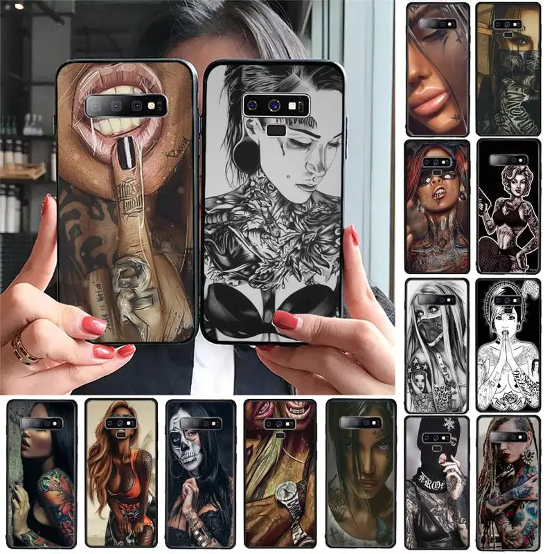 

YNDFCNB Sexy Sleeve Tattoo Girl Phone Case For Samsung Galaxy S20 S10 Plus S10E S5 S6 S7edge S8 S9 S9Plus S10lite 2020